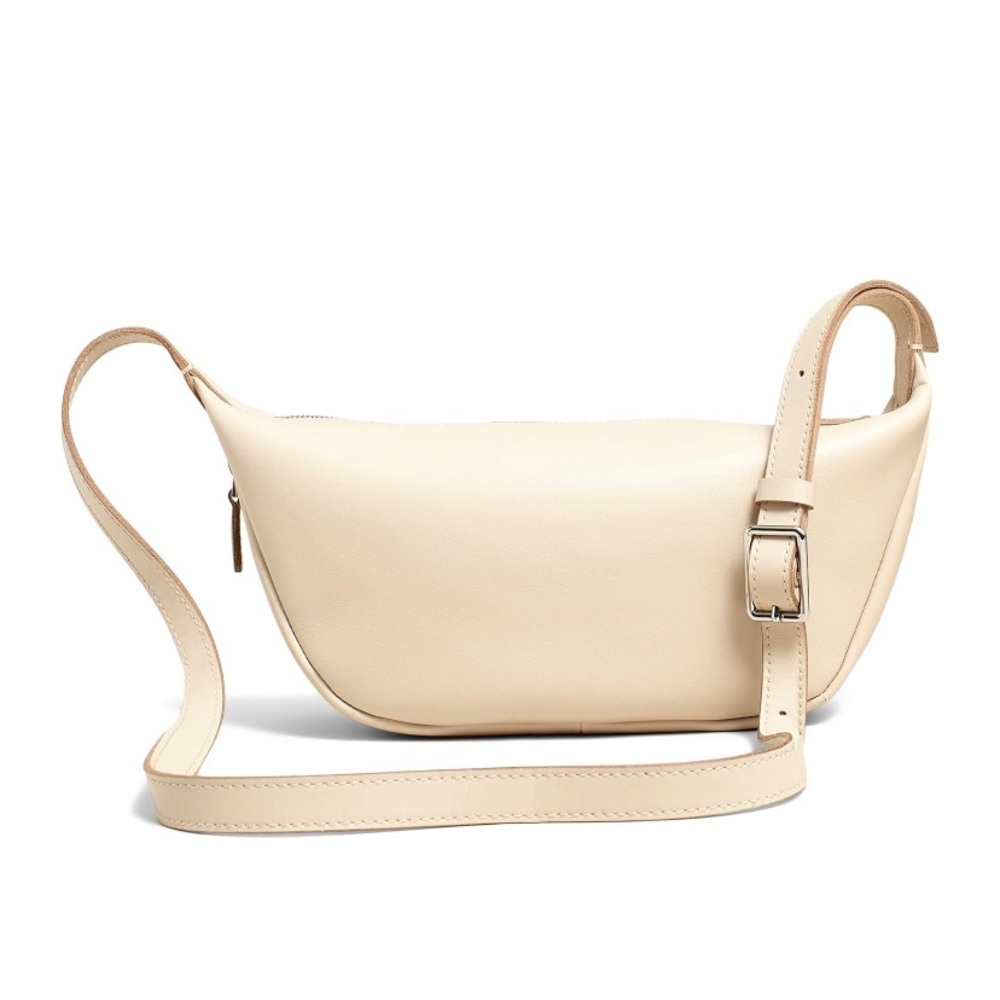 Madewell Sling Leather Crossbody Bag in Ivory